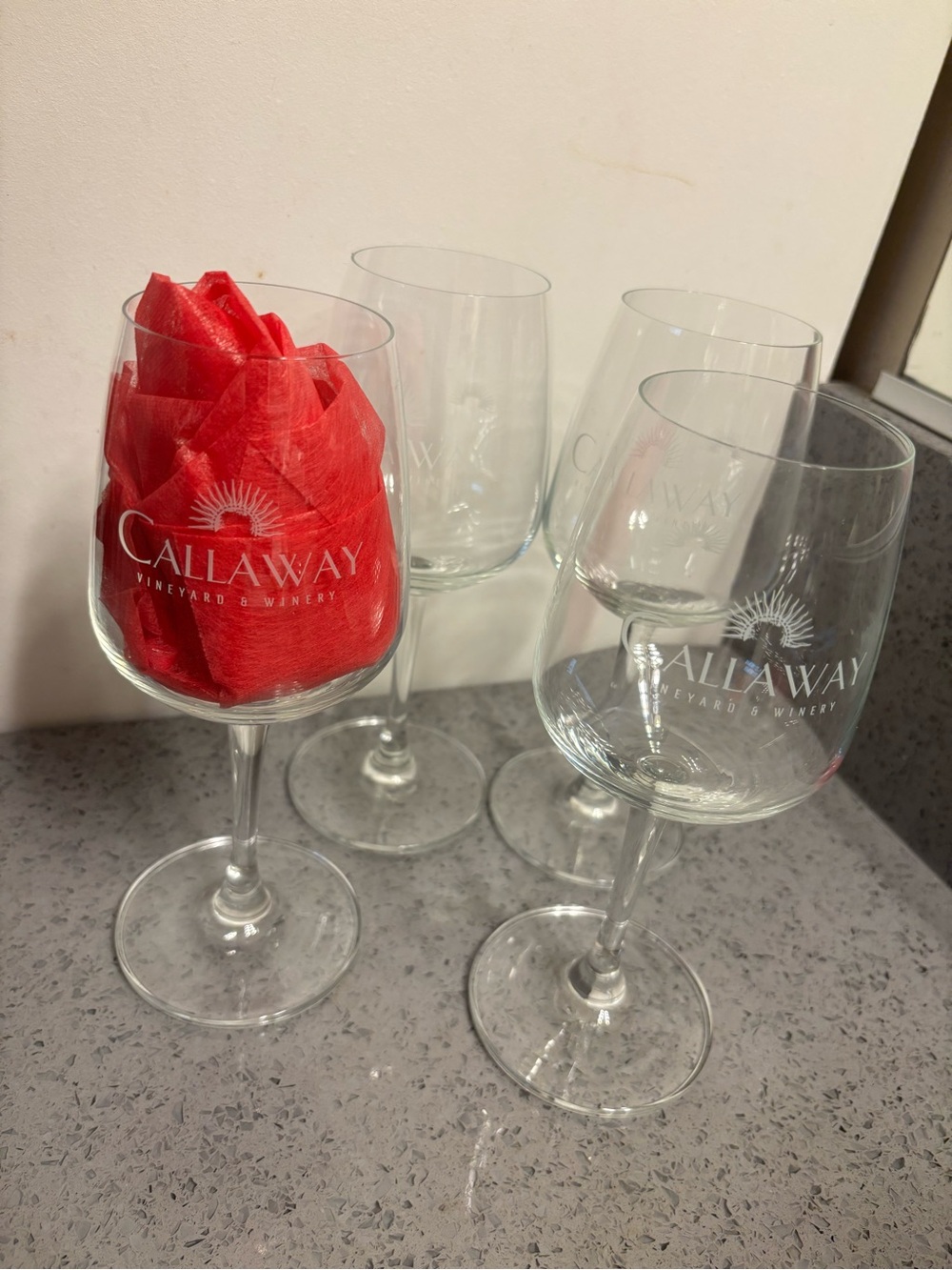 Collectible Callaway Vineyard & Winery Glasses - Set of 4